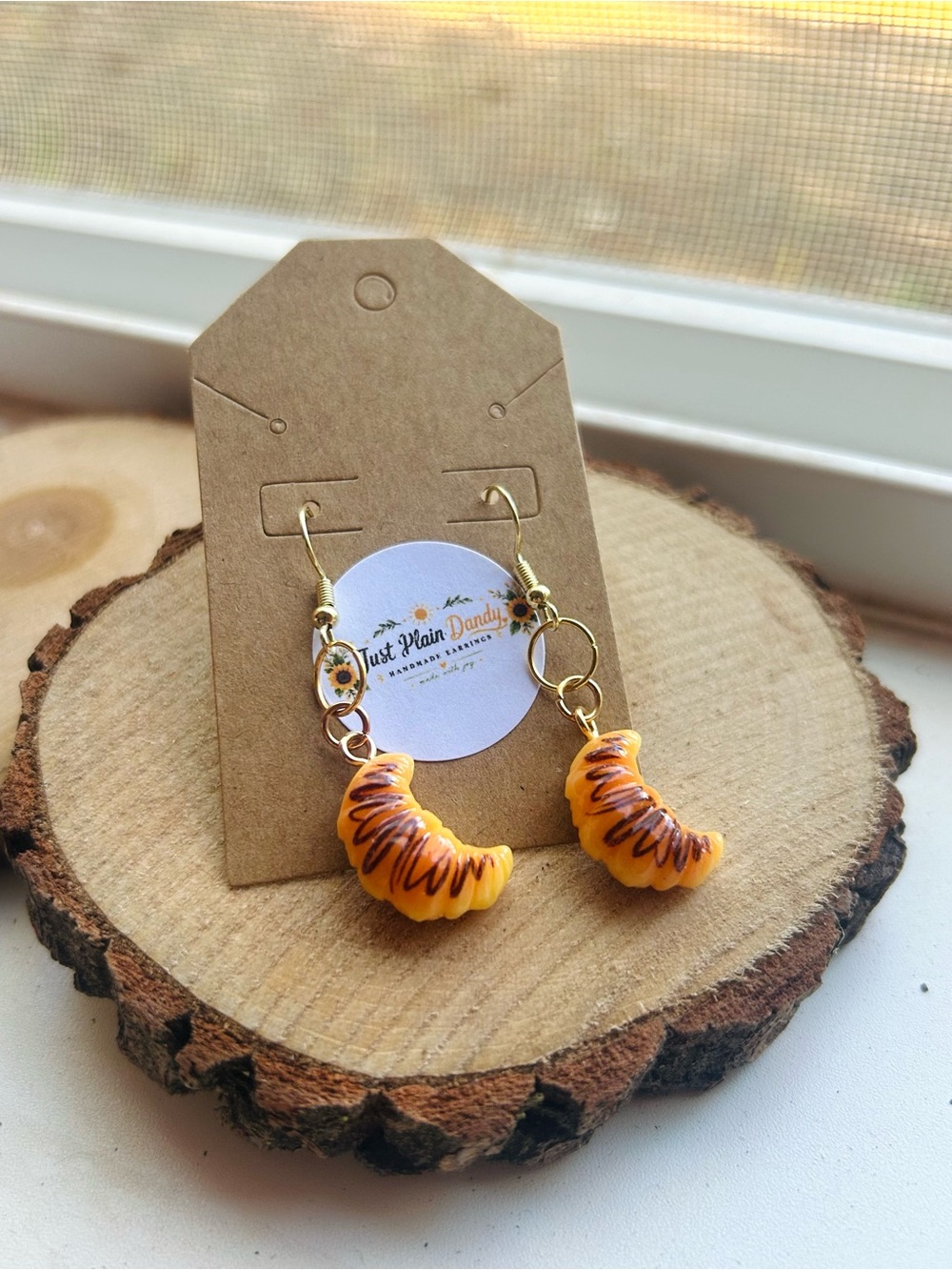 Cute Croissant Earrings Foodie Dangle Earrings